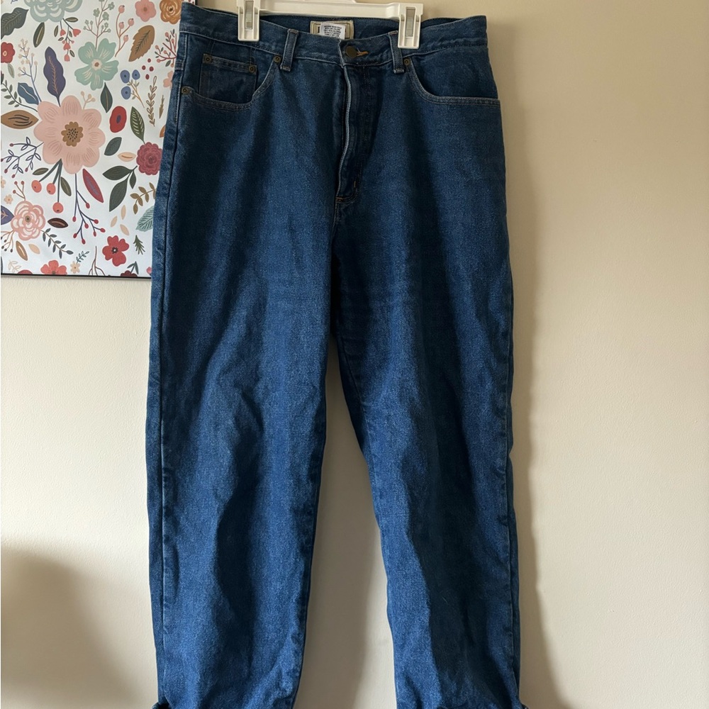 LL Bean flannel lined jeans size 14